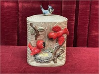 Rare Lefton ESD Cardinals w/ Nest Cookie Jar