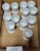 12 WHITE CERAMIC EGG CUPS