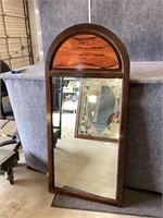 Wooden Framed Arched Mirror