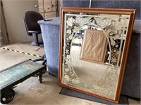 Mirror with Stained Glass Decor