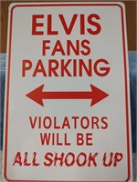 Elvis Fan Parking Metal Sign - 8" x 11"