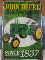 John Deere Farm Equipment Metal Sign - 8" x 12"