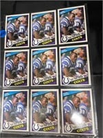 SHEET OF 9 1984 TOPPS CHRIS HINTON ROOKIE CARDS