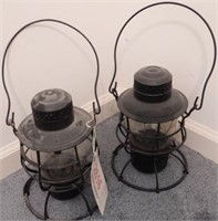 (2) antique Pennsylvania Railroad lanterns