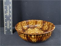 Vintage Yellow Ware Pottery Bowl - Marked