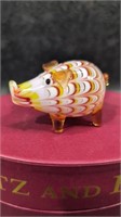 Fitz and Floyd Glass Menagerie Pig Yellow And