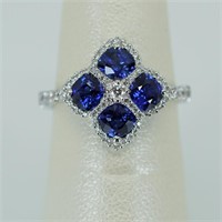 18Kt gold sapphire and diamond ring