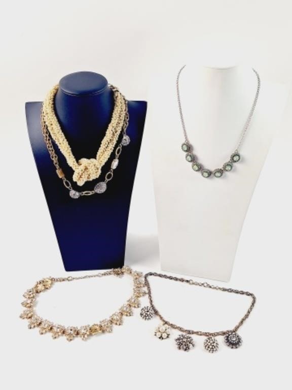 BR Brand Necklaces: Faux Pearls, Rhinestone