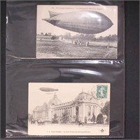 France Stamps 26 Zeppelin related French postcards