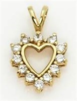 14kt Gold Brilliant 1/4 ct Diamond Heart Pendant