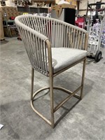 METAL FRAME, BAR HEIGHT PATIO CHAIR WITH SEAT