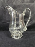 VINTAGE CLEAR GLASS WATER PITCHER