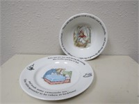 WEDGEWOOD PETER RABBIT MATCHING BOWL AND PLATE