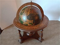 Vintage wooden old world zodiac globe