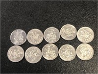 10 CANADIAN ¢50 COINS