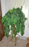 Fern with Gold Tone 3ft Plant Stand