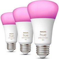 Pk of 3 Philips Hue A19 Smart Bulbs - NEW $135