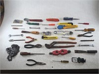 Various Tools: Boxcutters, Pliers, Wrenches