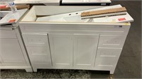 48” WHITE CABINET WITH WHITE  ONE BOWL VANITY