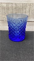 Vintage Cobalt Blue Diamond Pattern Cup 3.5"