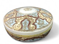 Hand Painted 2pc Nippon Round Trinket Box