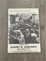 Vintage Hubert Humphrey Campaign Flyer