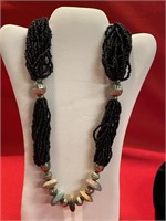 Stone and bead necklace. Looks like Jasper stones