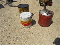 Old grease, Lard, & gas cans