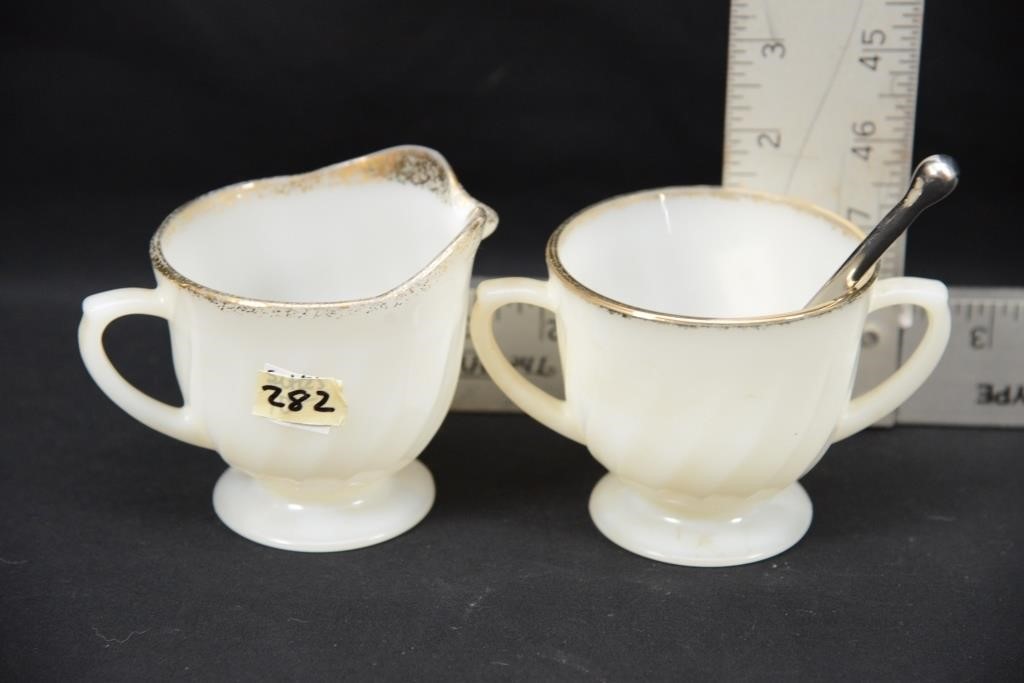 FIRE KING CREAMER, SUGAR BOWL