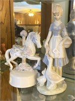 Porcelain Carousel Japan & Porcelain Figurine