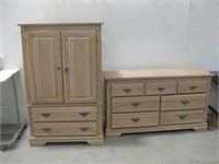 Wood Dresser & Armoire See Info