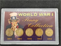 World War One Penny Coin collection in holder