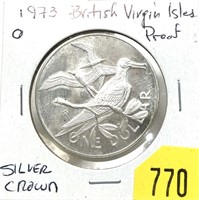 1973 British Virgin Isles silver crown Proof