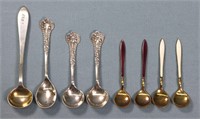 (8) Antique Silver Salt Cellar Spoons