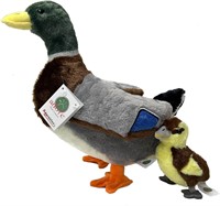 Adore 13 Mallard Duck with Duckling Plush