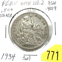1934 Peru 1 sol