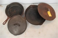 (2) Vintage Cast Iron Skillets. Includes: USA