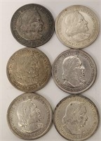 279 - LOT OF 6 US SILVER HALF DOLLARS (157)