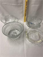 Glass bowls and Queen Anne Glasbake pan