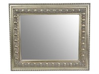 Ornate Silver Frame Beveled Wall Mirror