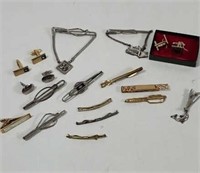 Vintage Tie clips and cuff links