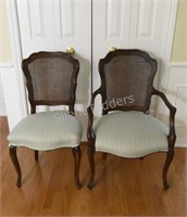 Queen Anne Style Cane Back Occasional Chairs