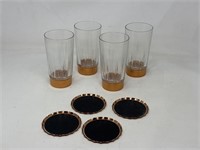 -4 copper craft guild glasses with four copper