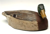 A GOOD MALLARD DRAKE DECOY WITH TURNED HEAD