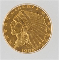 1908 Quarter Eagle ICG MS63 $2.50 Indian Head