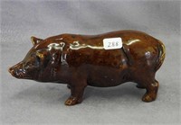 RW brown glaze 6 1/2" pig