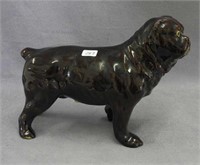 RW dark brown glaze 9" bulldog