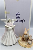 Lladro Angel Tree Topper & Wedgwood Rabbit