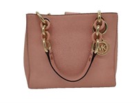 MK Pink Saffiano Leather Satchel Bag