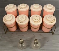 8-pc Pink Plastic Spice Containers